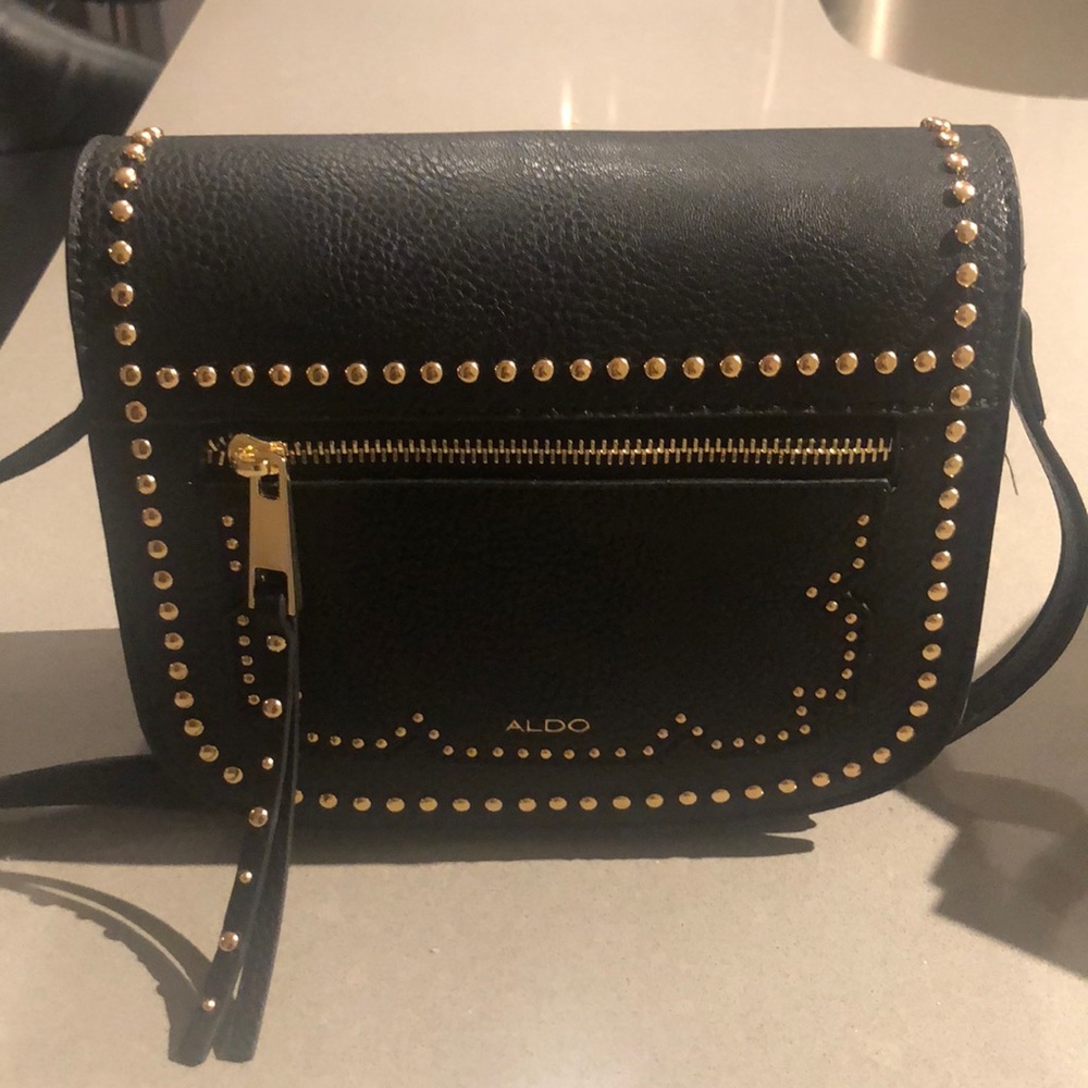 NWT Aldo Studded Black Leather Purse